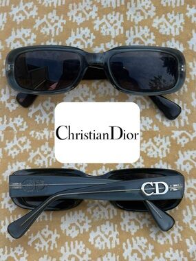 Vintage Blue/Grey Dior Rectangular Sunglasses
